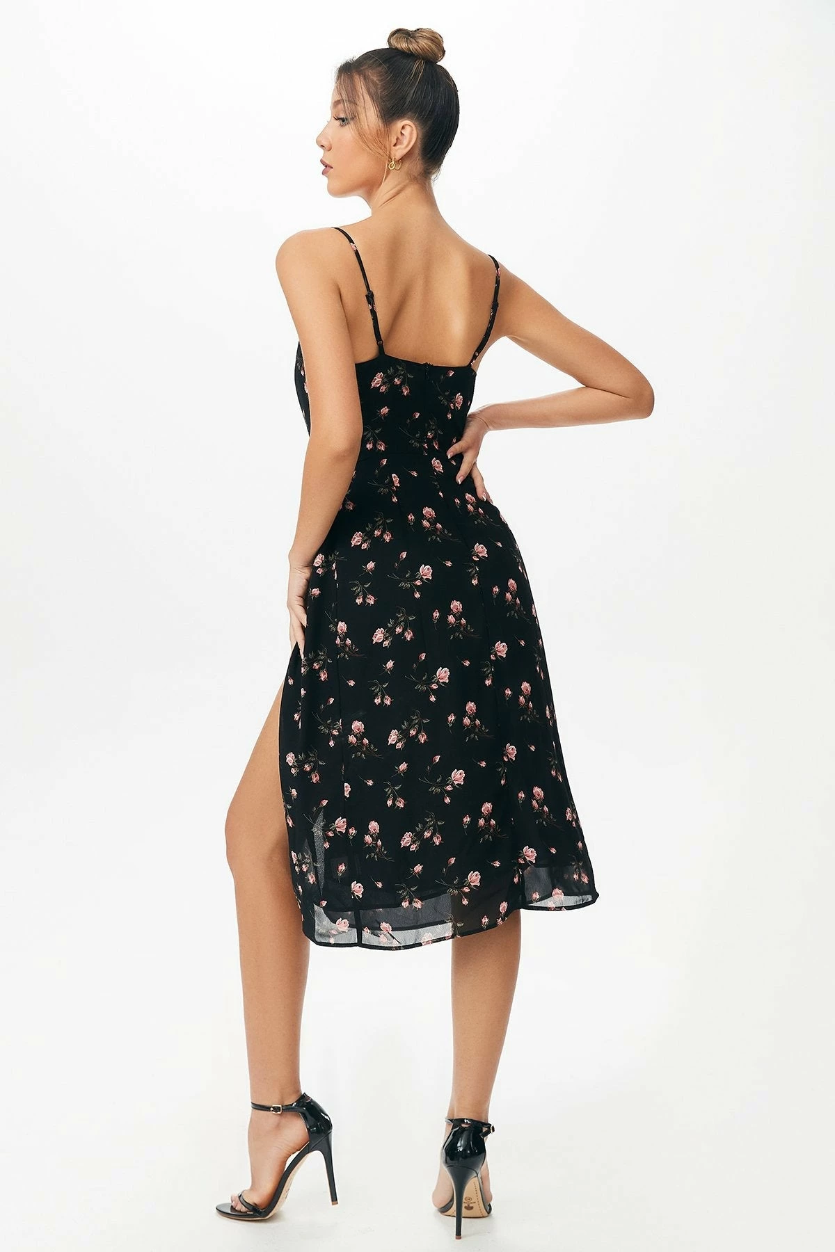 Solado Floral Print Split Leg Cami Dress 2 Solado Floral Print Split Leg Cami Dress - Image 2