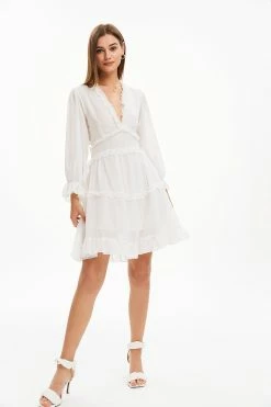 Alternative view of Solado Plunging Neck Backless Ruffle Mini Dress