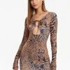 Solado Abstract Print Cut Out Mini Dress