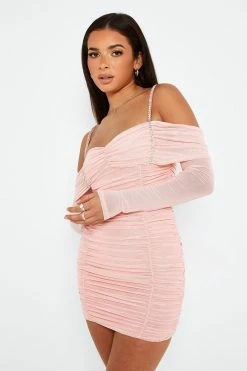 SOLADO Cold Shoulder Rhinestone Decor Mesh Mini Dress -Solado Sales Shop jpeg 64719f51 8a75 4a39 805d 1b036233c726 1800x1800