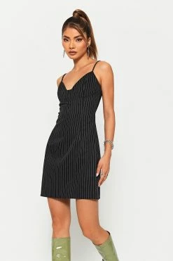 Alternative view of SOLADO Plunging Neck Stripe Print Cami Mini Dress