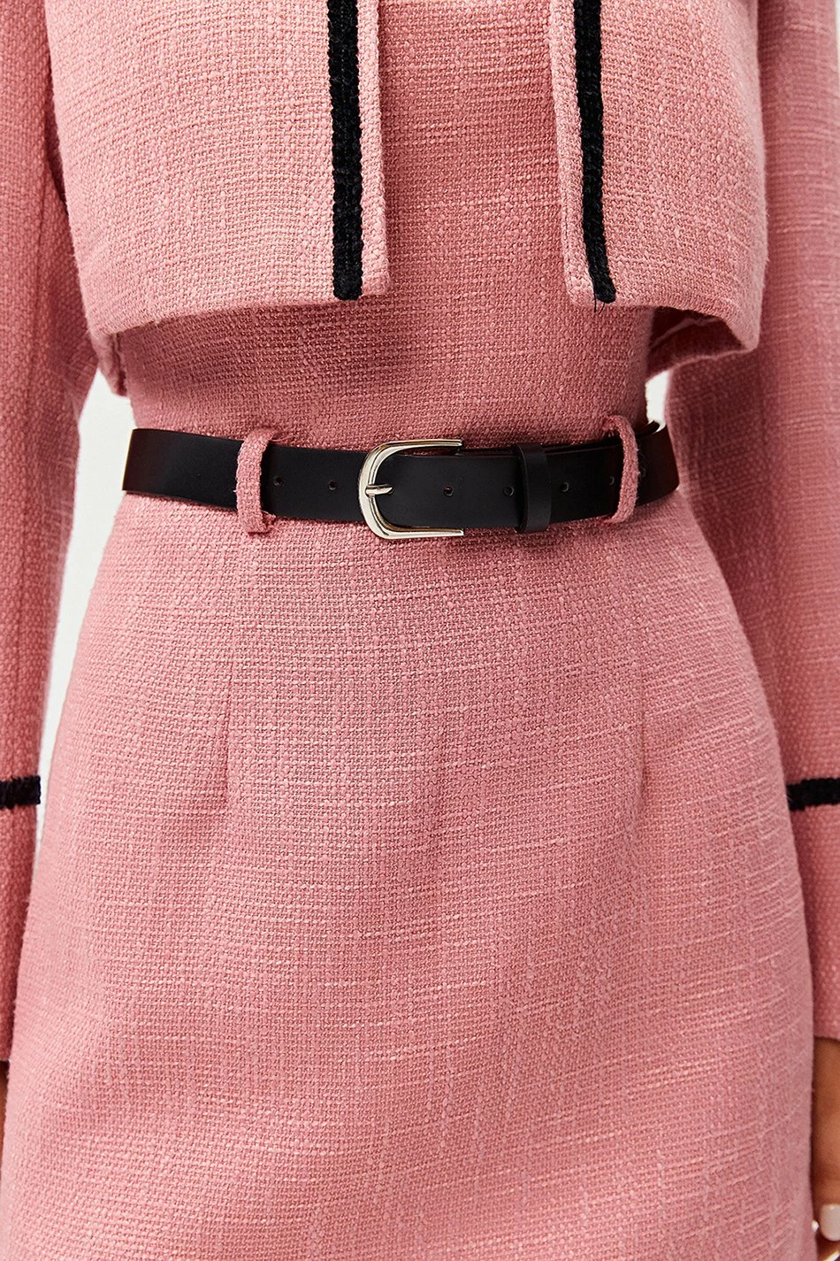 SOLADO Square Neck Colorblock Trim Mini Dress With Belt 5 SOLADO Square Neck Colorblock Trim Mini Dress With Belt - Image 5