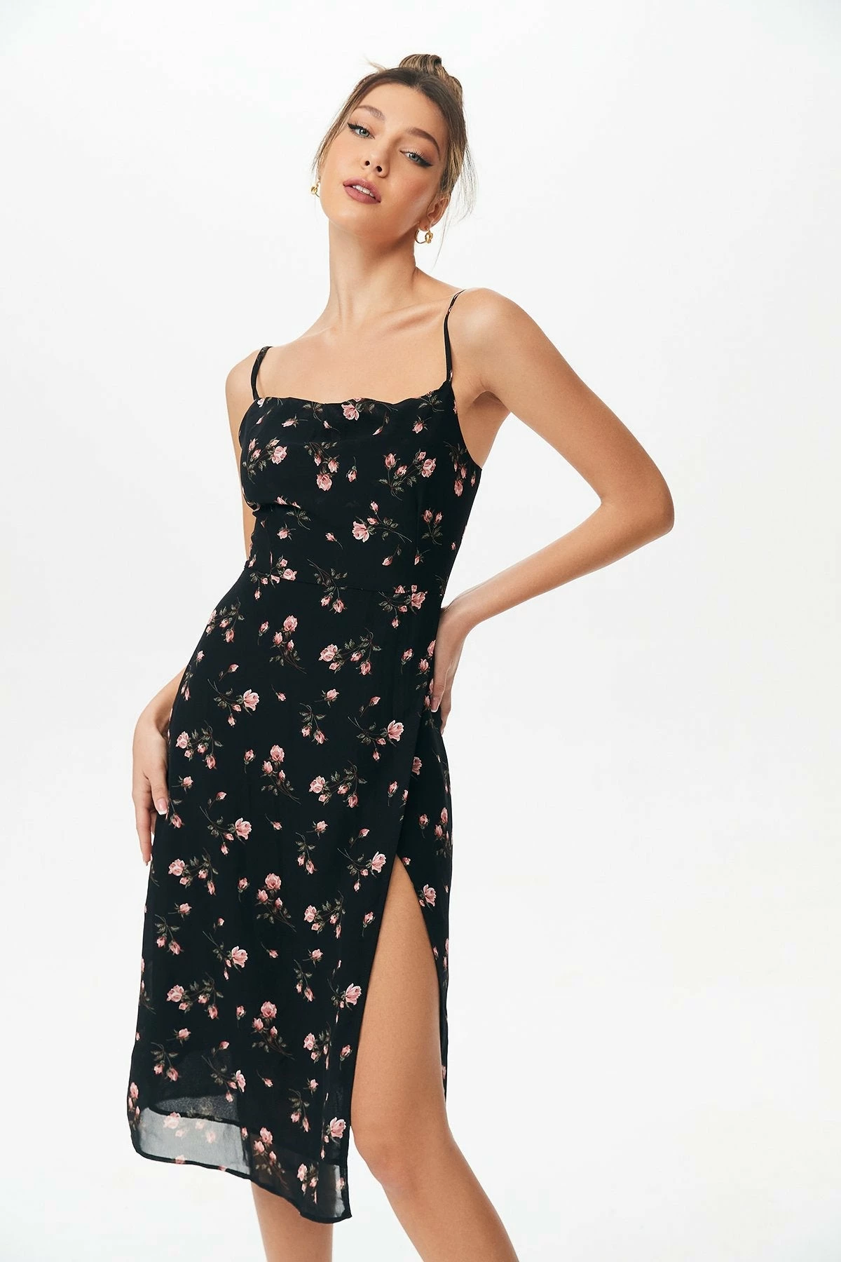 Solado Floral Print Split Leg Cami Dress 3 Solado Floral Print Split Leg Cami Dress - Image 3