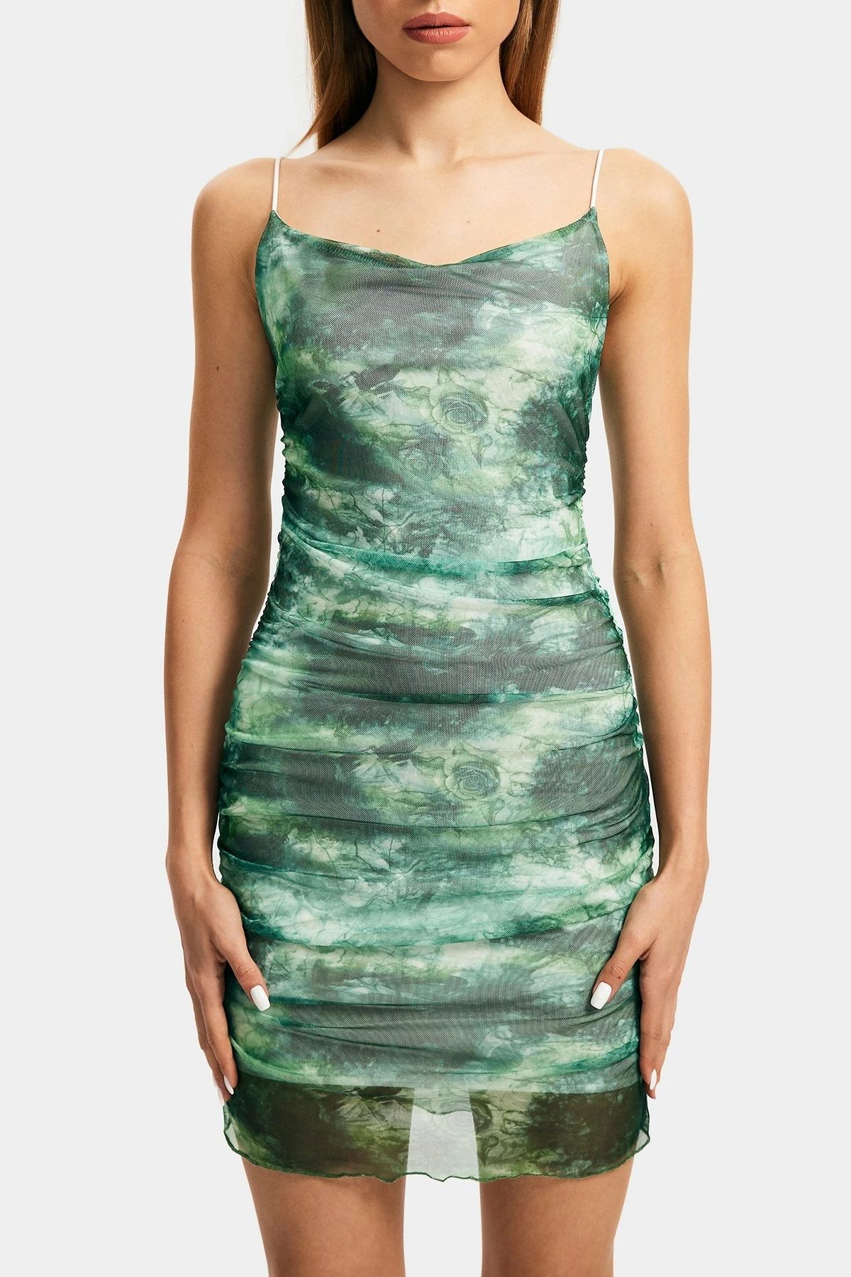Solado Lettuce Trim Tie Dye Floral Print Mini Dress 6 Solado Lettuce Trim Tie Dye Floral Print Mini Dress - Image 6