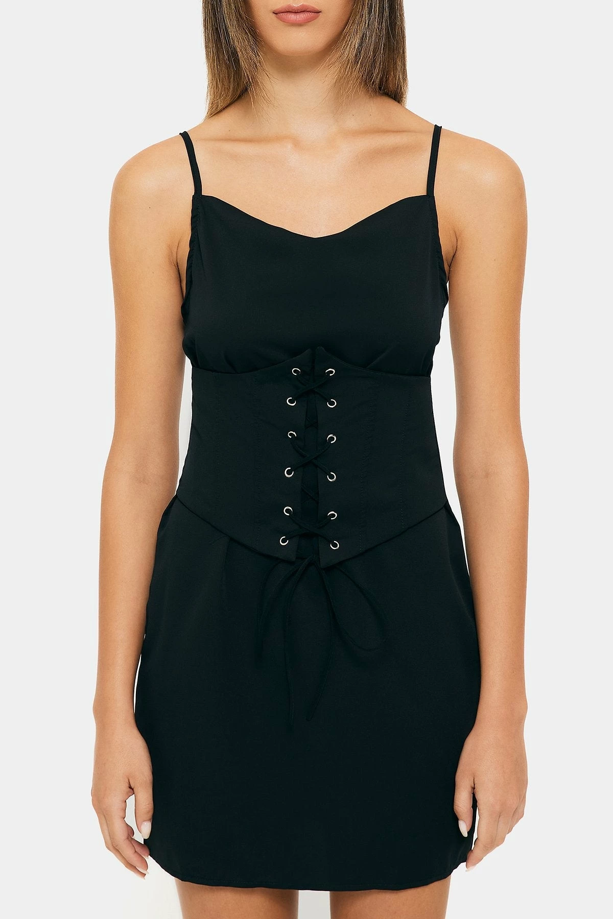 Solado Lace Up Backless Solid Cami Mini Dress 6 Solado Lace Up Backless Solid Cami Mini Dress - Image 6