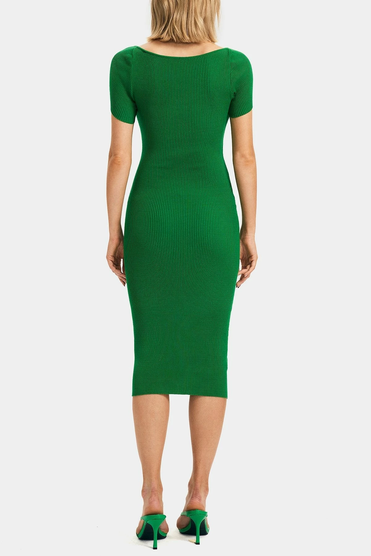 Solado Square Neck Short Sleeve Knitted Midi Dress 7 Solado Square Neck Short Sleeve Knitted Midi Dress - Image 7