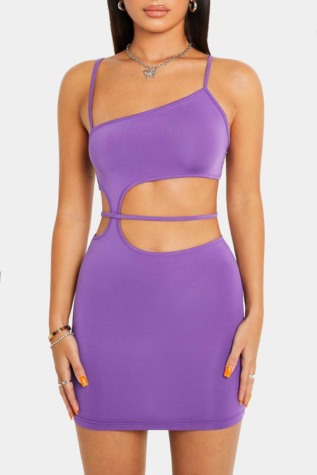 SOLADO Asymmetric Neck Cut Out Backless Mini Dress 6 SOLADO Asymmetric Neck Cut Out Backless Mini Dress - Image 6