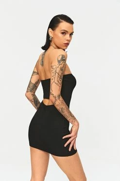 SOLADO Off Shoulder Cut Out Bodycon Mini Dress