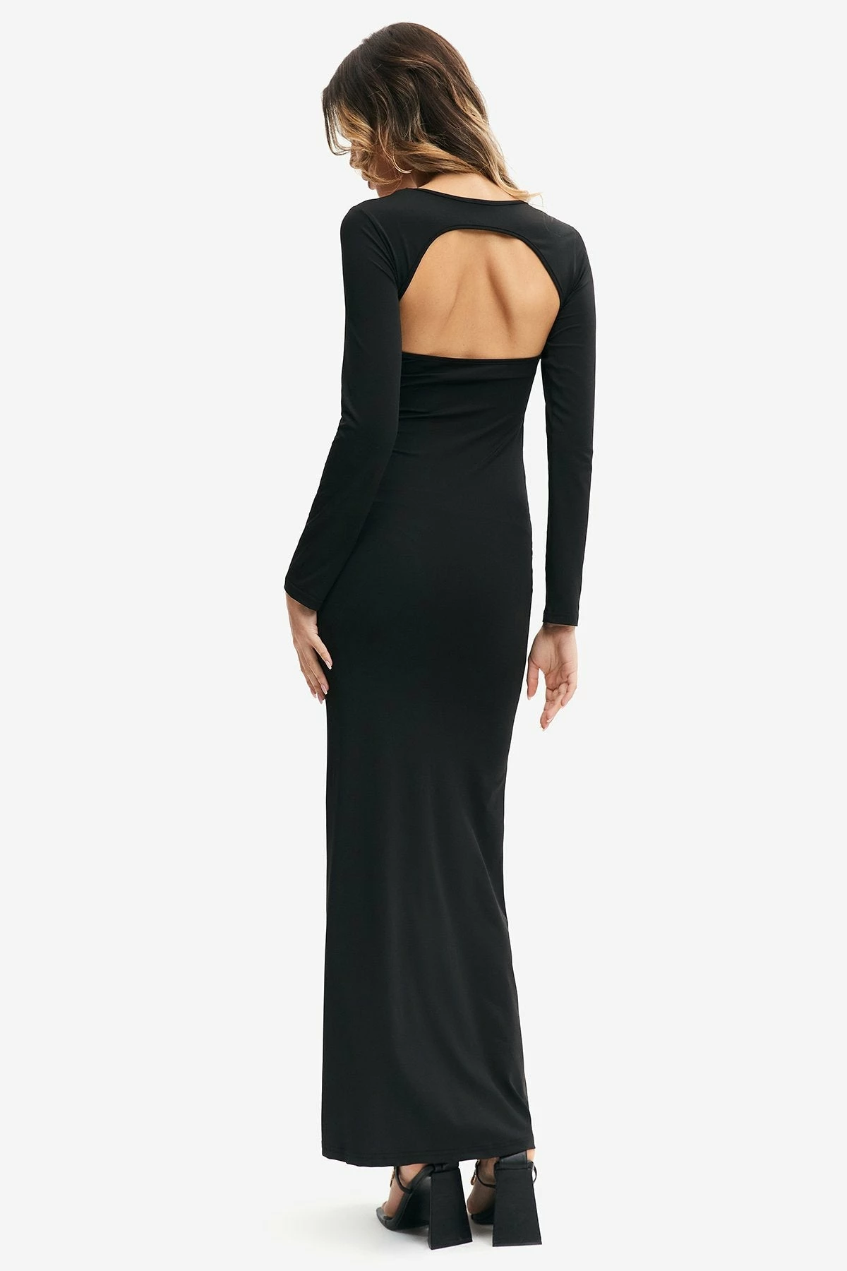 Solado Square Neck Cut Out Long Sleeve Maxi Dress 2 Solado Square Neck Cut Out Long Sleeve Maxi Dress - Image 2