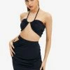 Solado Two Pieces Halter Neck Cut Out Mini Dress