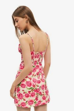 Alternative view of Solado Plunging Neck Floral Print Backless Mini Dress