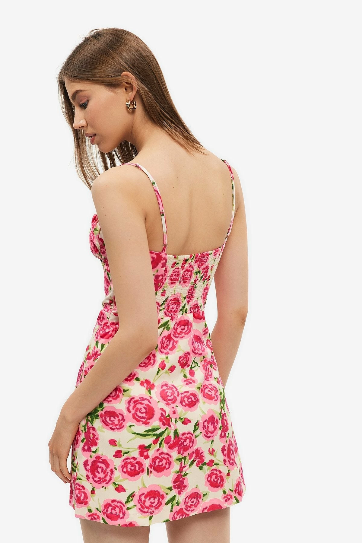 Solado Plunging Neck Floral Print Backless Mini Dress 2 Solado Plunging Neck Floral Print Backless Mini Dress - Image 2