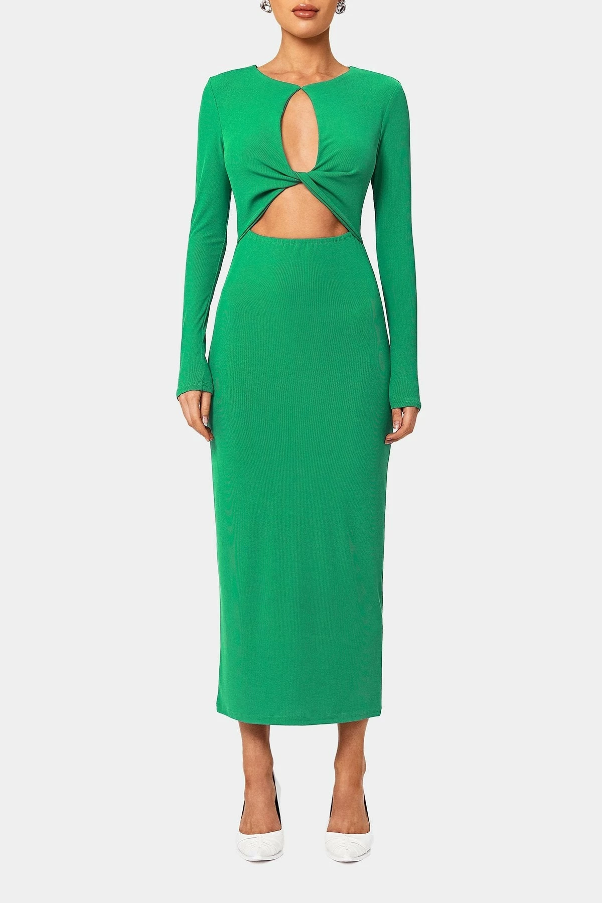 SOLADO Cut Out Twist Front Long Sleeve Maxi Dress 6 SOLADO Cut Out Twist Front Long Sleeve Maxi Dress - Image 6