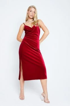 Solado Plunging Neck Ruched Split Hem Velvet Midi Dress -Solado Sales Shop jpeg 7f0e0ebd 3092 4aff b4fd 003852e3c88b 1800x1800