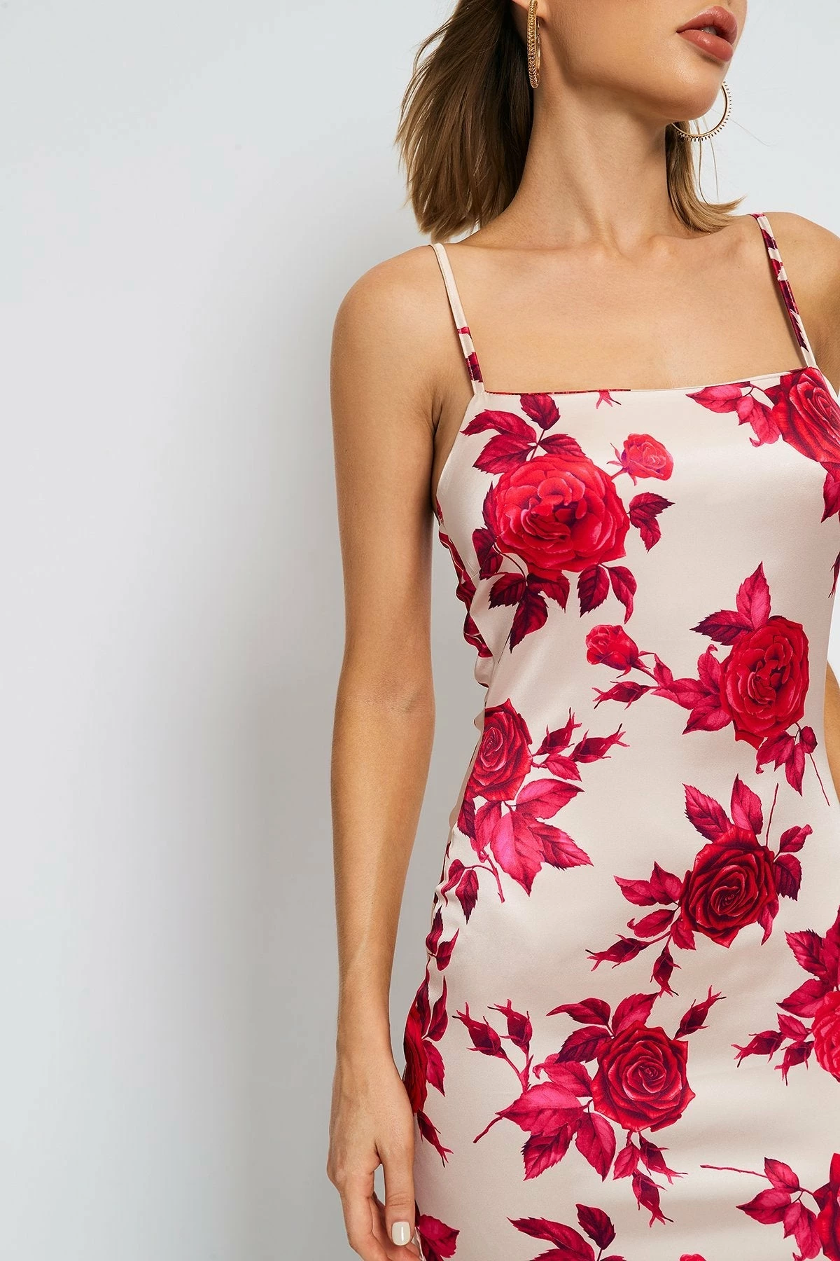 Solado Satin Floral Print Backless Cami Maxi Dress 4 Solado Satin Floral Print Backless Cami Maxi Dress - Image 4