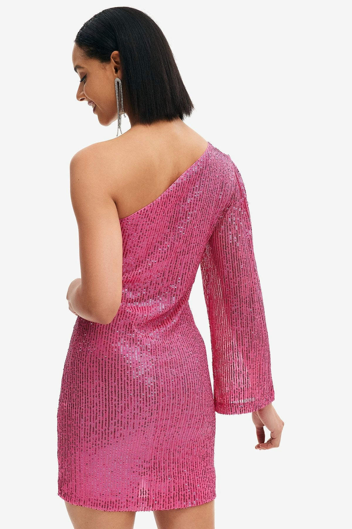 Solado Sequin One Shoulder Mini Dress 2 Solado Sequin One Shoulder Mini Dress - Image 2