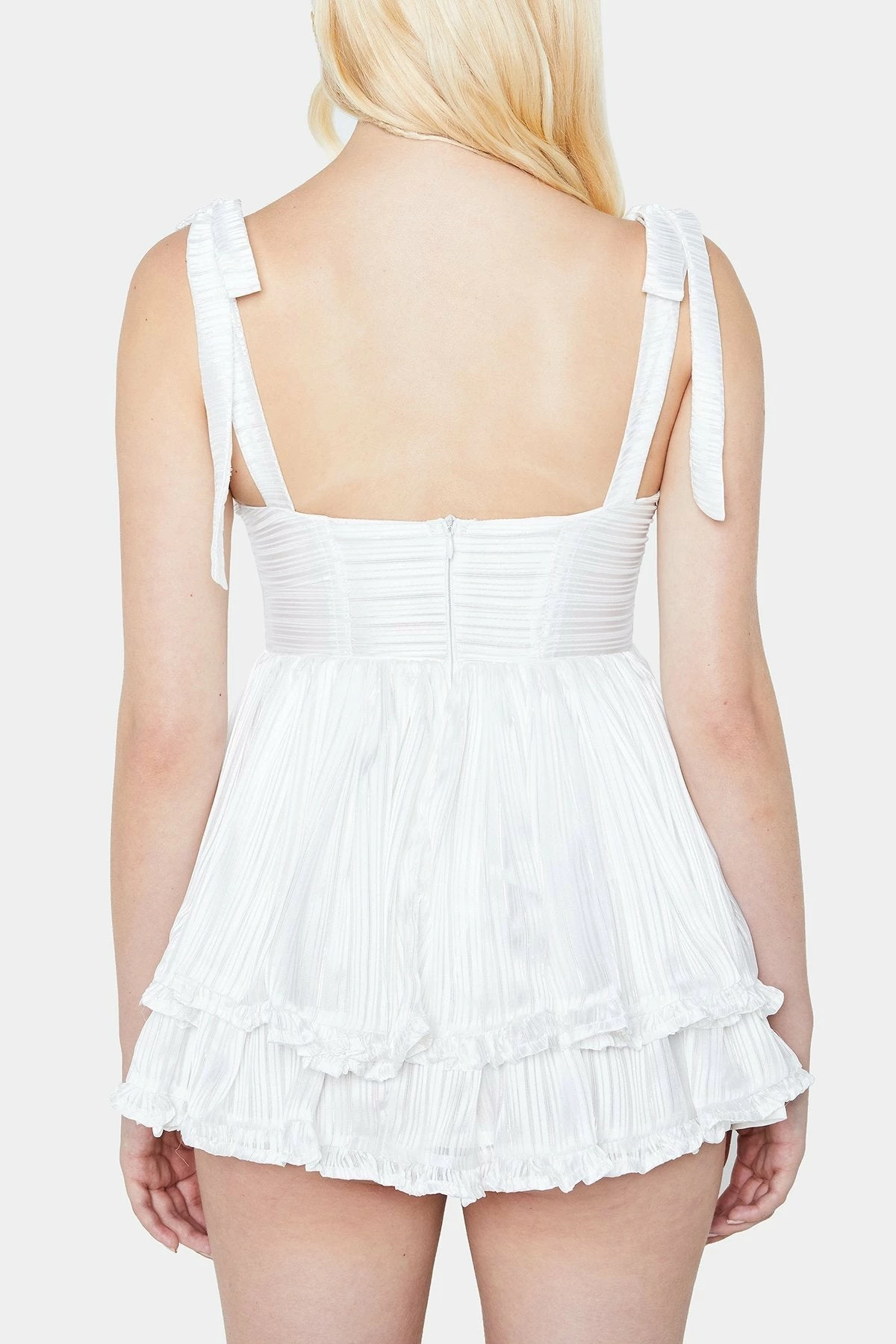 Solado Notched Neck Tie Strap Layered Chiffon Mini Dress 7 Solado Notched Neck Tie Strap Layered Chiffon Mini Dress - Image 7