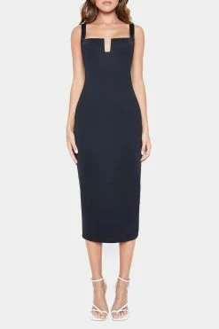 SOLADO Notched Neck Bodycon Twisted Silk Midi Dress -Solado Sales Shop jpeg 85f8d62a 9df2 486e 8c61 133dbec3e3a8 1800x1800
