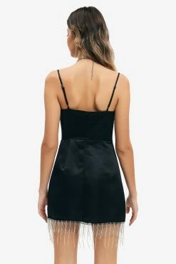 Alternative view of Solado Rhinestone Tassel Hem Backless Mini Dress
