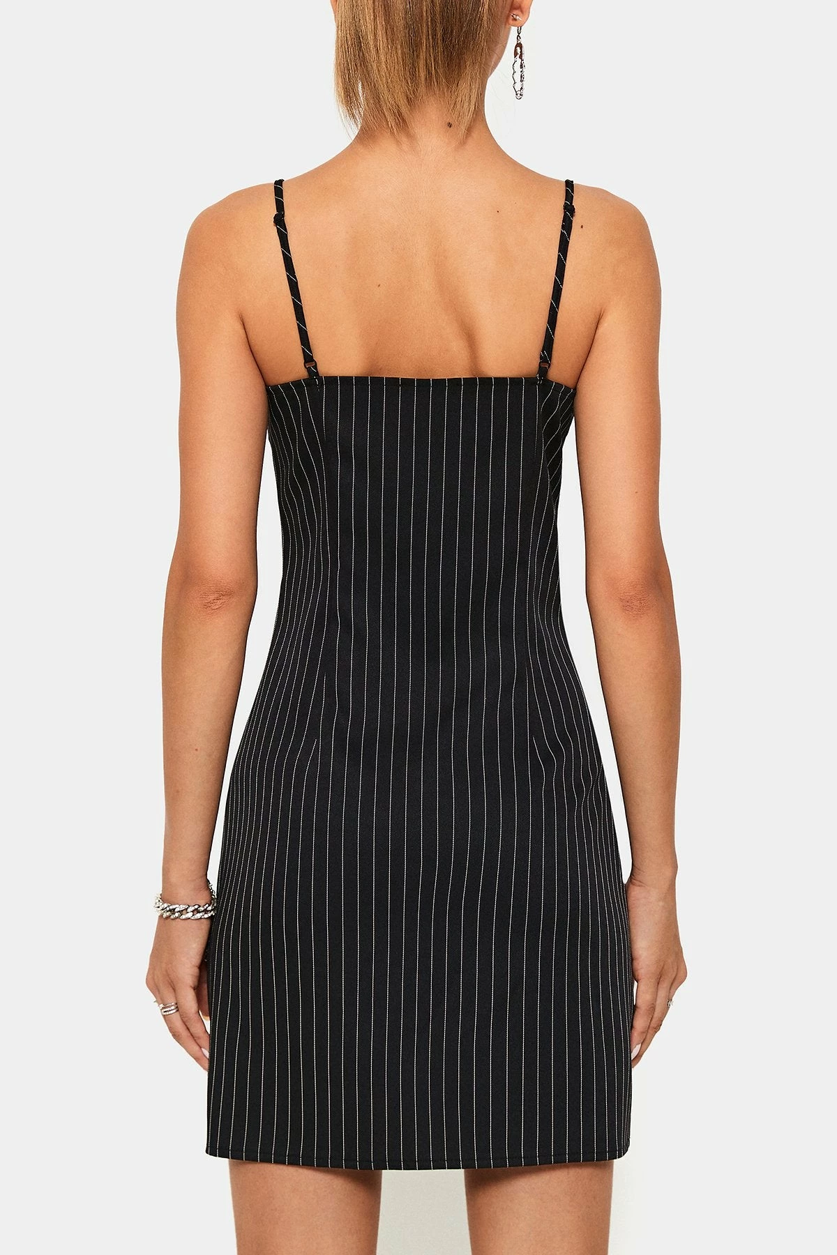 SOLADO Plunging Neck Stripe Print Cami Mini Dress 7 SOLADO Plunging Neck Stripe Print Cami Mini Dress - Image 7