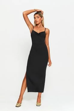 SOLADO Plunging Neck Ruched Split Hem Midi Dress -Solado Sales Shop jpeg 8cad1fd6 ae92 421a aa48 9a9f35293271 1800x1800
