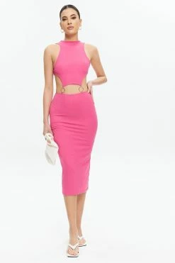 Solado O-Ring Front Cut Out Midi Dress