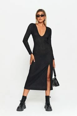 SOLADO Plunging Neck Stripe Knitted Split Hem Midi Dress -Solado Sales Shop jpeg 8fbf555c 4837 48be ab6b e51561f80061 1800x1800