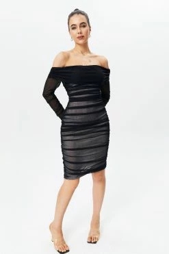 Solado Off Shoulder Ruched Mesh Midi Dress -Solado Sales Shop jpeg 906caf26 816e 4008 833a 1bc06c627866 1800x1800