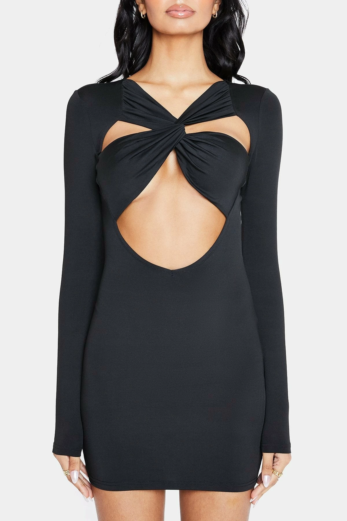 Solado Twist Front Cut Out Long Sleeve Mini Dress 6 Solado Twist Front Cut Out Long Sleeve Mini Dress - Image 6