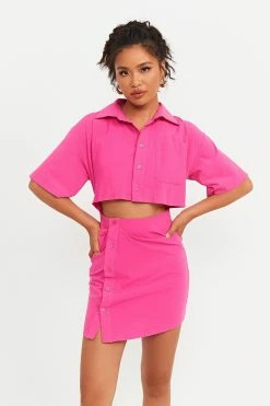 Alternative view of Solado Lapel Neck Button Side Short Sleeve Mini Dress