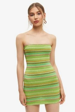 Solado Colorblock Stripe Knitted Tube Mini Dress