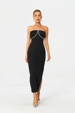 SOLADO Halter Neck Rhinestone Decor Split Hem Maxi Dress -Solado Sales Shop jpeg 9ecadc99 83b7 4297 b4c4 cb8785f2740c 1800x1800