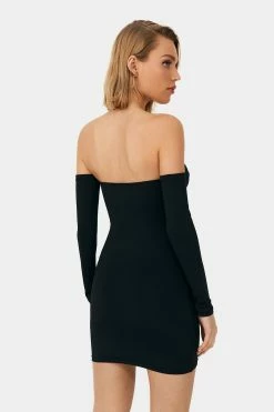 Alternative view of SOLADO Off Shoulder Backless Cut Out Tube Bodycon Dress With Oversleeve