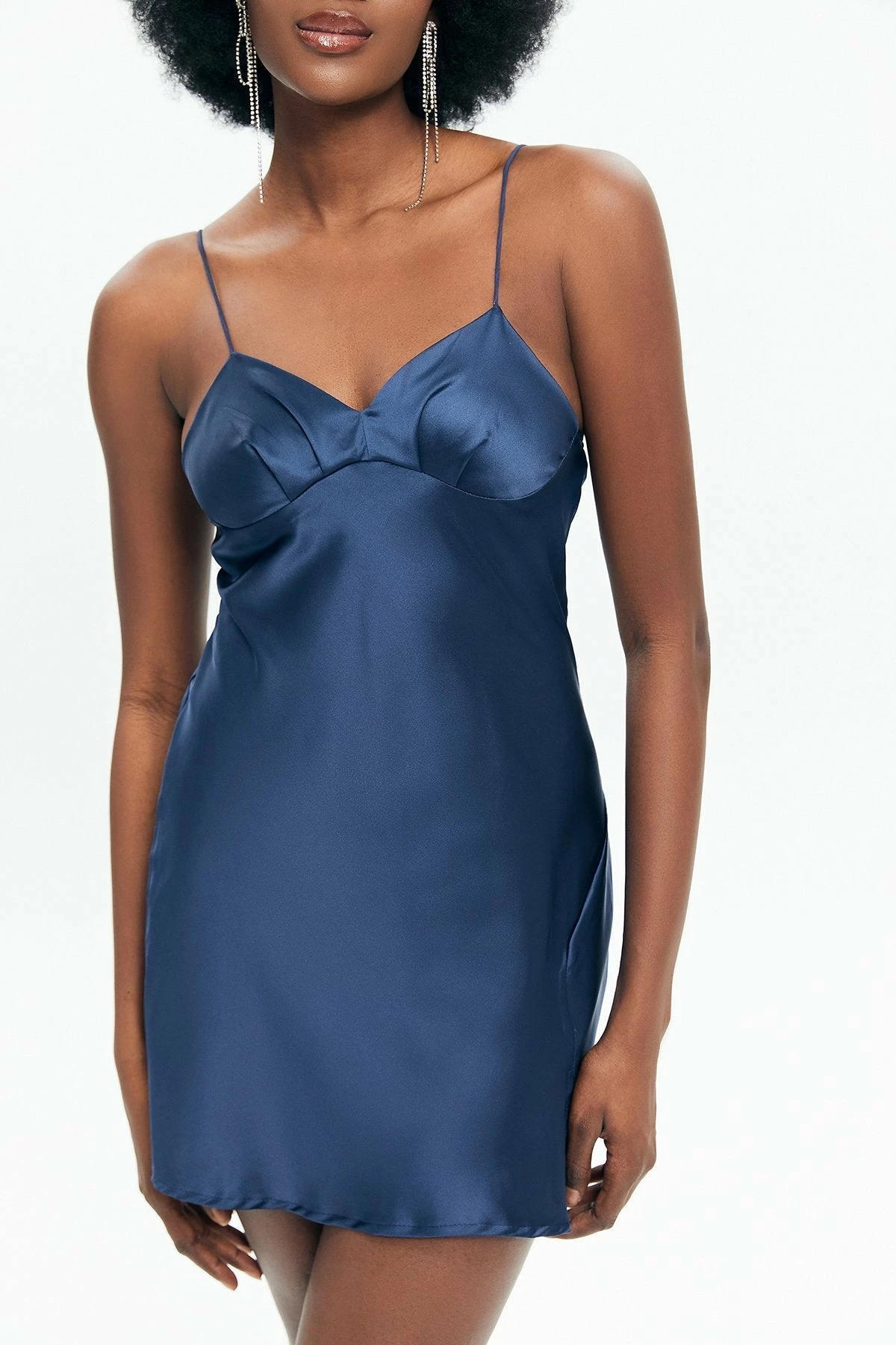 Solado Satin Backless Split Hem Mini Dress 3 Solado Satin Backless Split Hem Mini Dress - Image 3