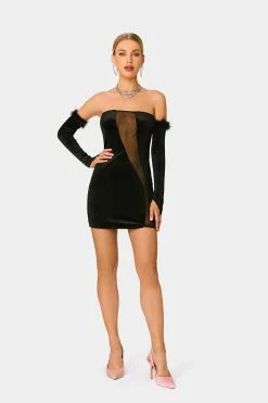 SOLADO Velvet Off Shoulder Mesh Splicing Mini Dress With Oversleeve -Solado Sales Shop jpeg a939b9c4 f7cd 493d b390 3f6f53f37bee 1800x1800