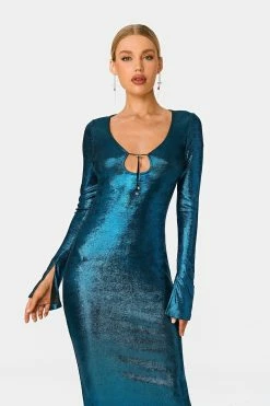 SOLADO Plunging Neck Tie Front Split Hem Sheen Maxi Dress -Solado Sales Shop jpeg aee7b1ae 2f3f 49b6 8828 a1d3671dfa76 1800x1800