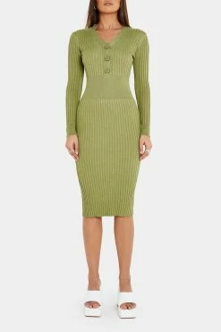 Solado Button Front Knitted Long Sleeve Bodycon Midi Dress -Solado Sales Shop jpeg b1433632 4197 462d ba24 4d9fbb76b968 1800x1800