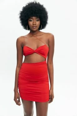 Solado Cut Out Twist Front Backless Cami Mini Dress