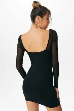 Alternative view of Solado Mesh Splicing Boning Backless Mini Dress