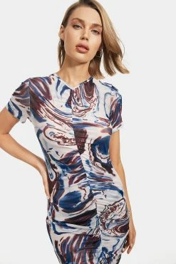 Solado Abstract Print Ruched Short Sleeve Mini Dress -Solado Sales Shop jpeg b83ba67e 1c46 4f88 8b23 f51637c9ab14 1800x1800
