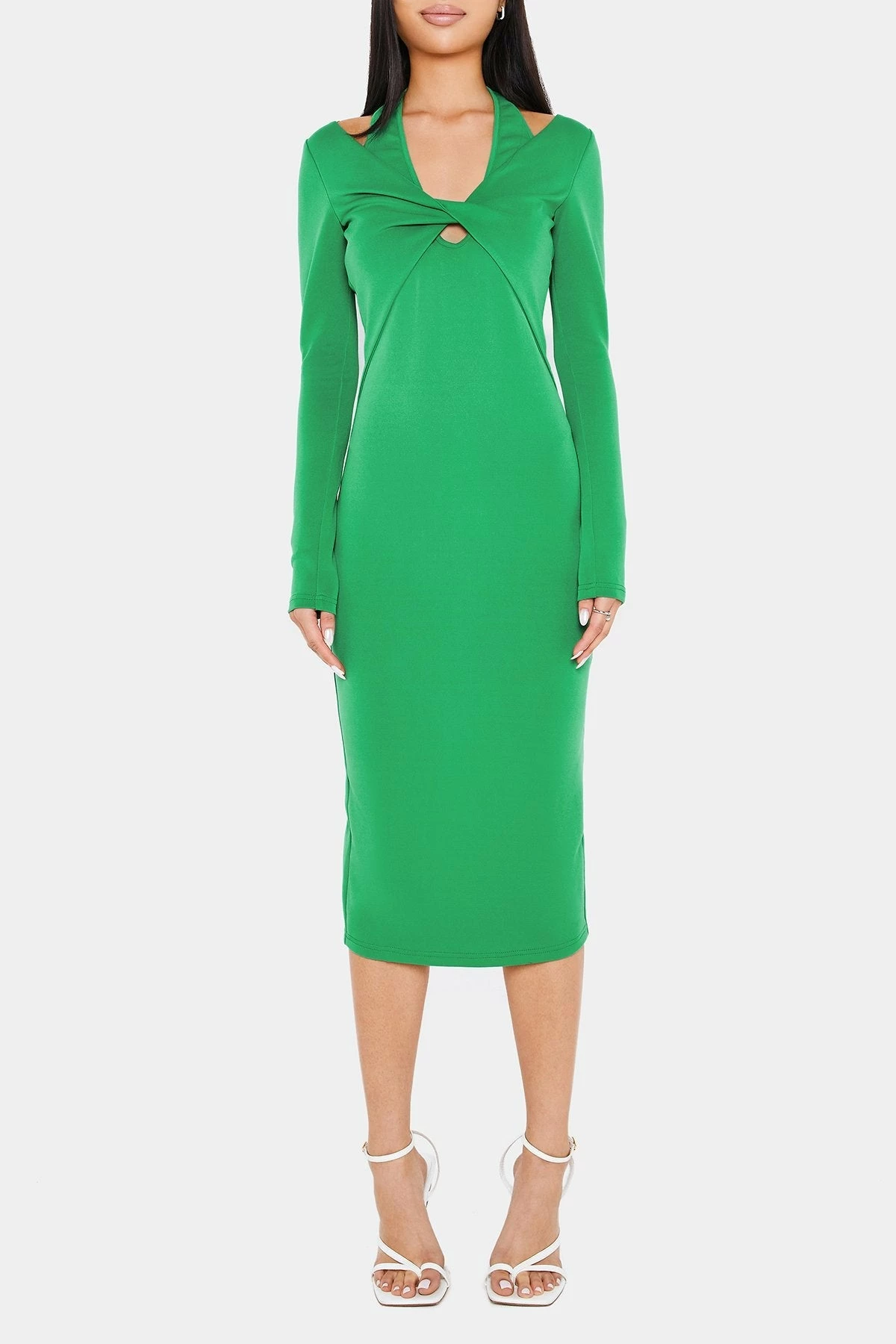 SOLADO Twist Front Open Back Split Hem Midi Dress 6 SOLADO Twist Front Open Back Split Hem Midi Dress - Image 6