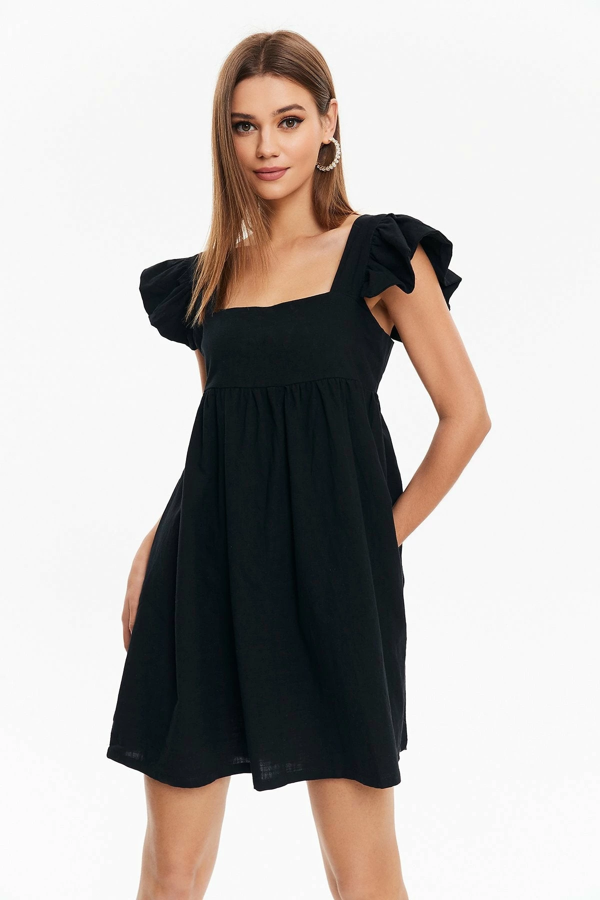Solado Ruffle Backless High Waist Mini Dress 1 Solado Ruffle Backless High Waist Mini Dress