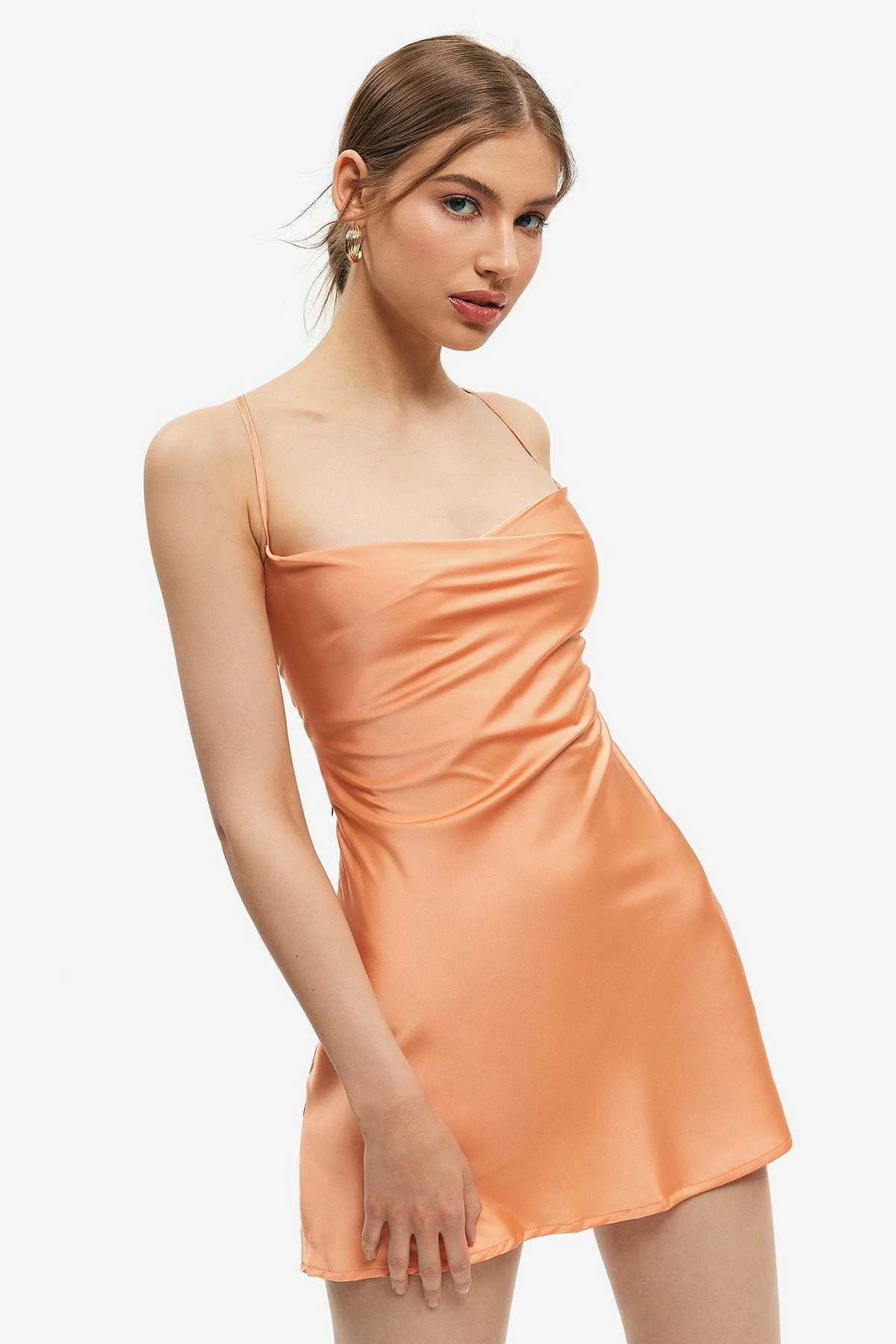 Solado Satin Lace Up Backless Solid Mini Dress 1 Solado Satin Lace Up Backless Solid Mini Dress