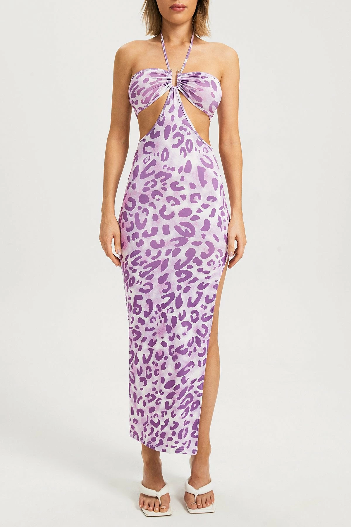 Solado Leopard Print Cut Out Side Split Maxi Dress 6 Solado Leopard Print Cut Out Side Split Maxi Dress - Image 6