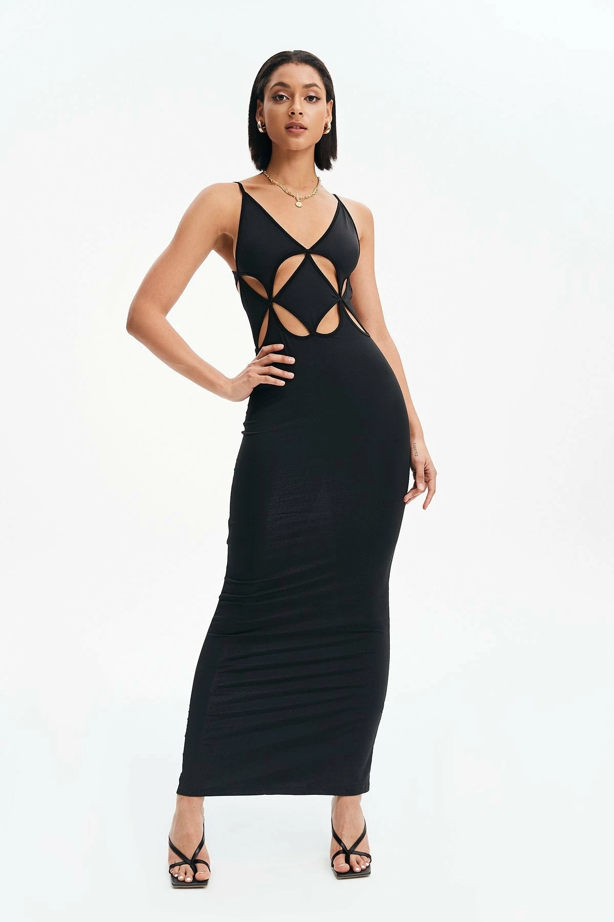 Solado Solid Backless Cut Out Maxi Dress 1 Solado Solid Backless Cut Out Maxi Dress