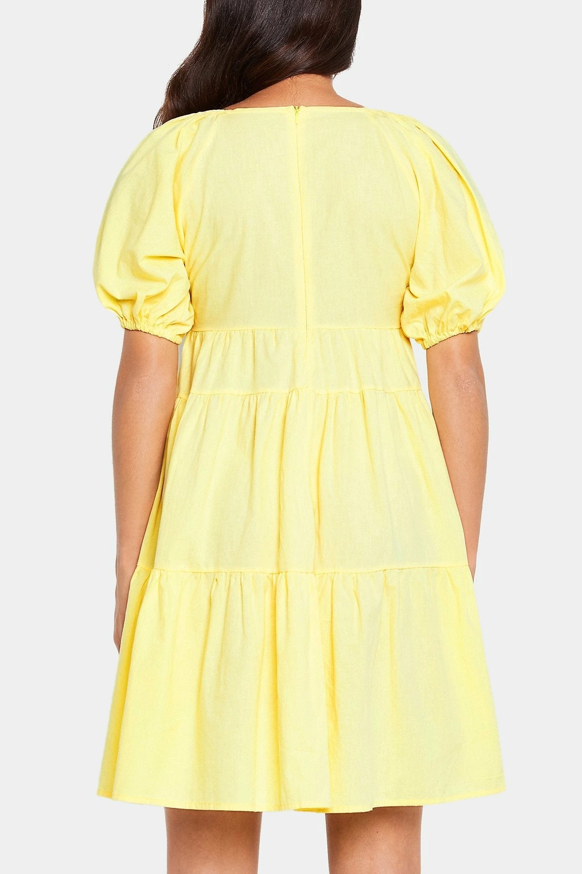 Solado Plunging Neck Puff Sleeve Solid Mini Dress 7 Solado Plunging Neck Puff Sleeve Solid Mini Dress - Image 7