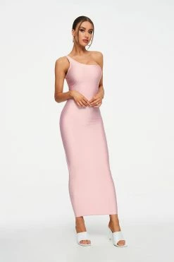 Solado One Shoulder Cinched Waist Bodycon Maxi Dress