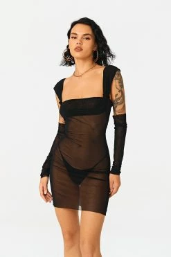 Alternative view of Solado Square Neck Mesh Mini Dress Without Panty