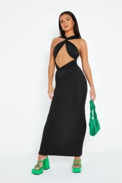 SOLADO Twist Front Cut Out Mermaid Maxi Dress