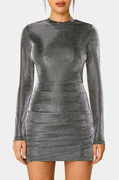 SOLADO Sheen Cinched Waist Ruched Long Sleeve Mini Dress -Solado Sales Shop jpeg d1159d79 c163 49d6 b120 5af8746c706c 1800x1800